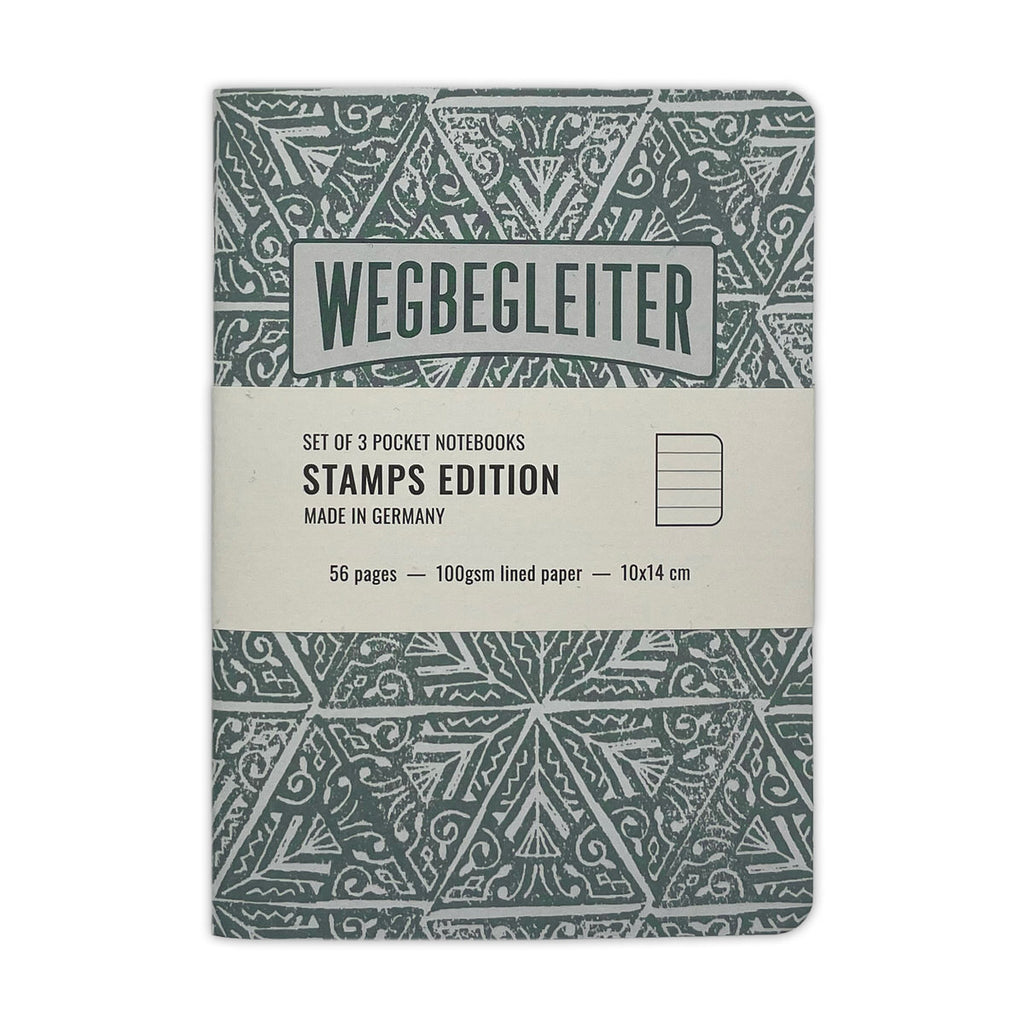 3-tlg. Notizheft-Set "Stamps"